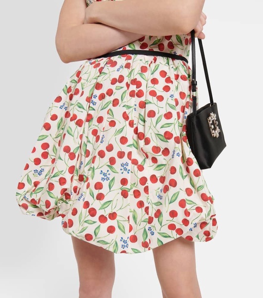 Printed cotton-blend minidress
