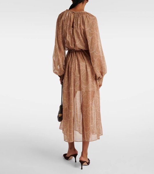 Sheer silk georgette midi dress