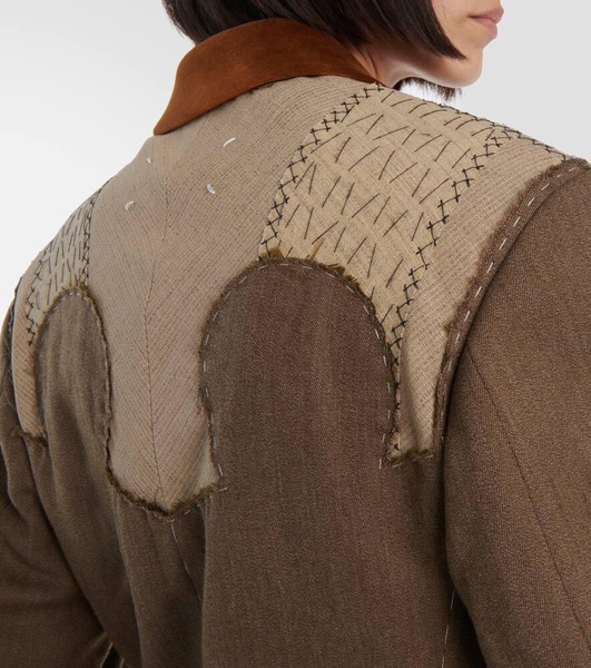 Single-breasted wool coat 