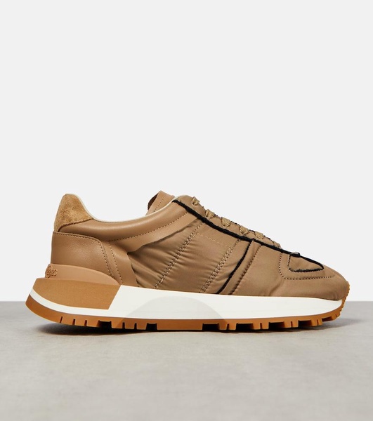 50-50 nylon and suede sneakers