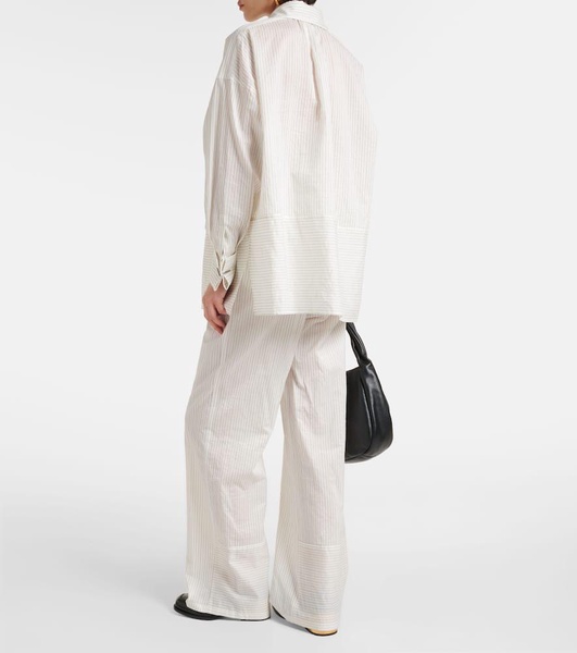 Saletta pinstripe cotton and silk shirt