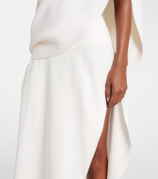 Asymmetric midi skirt