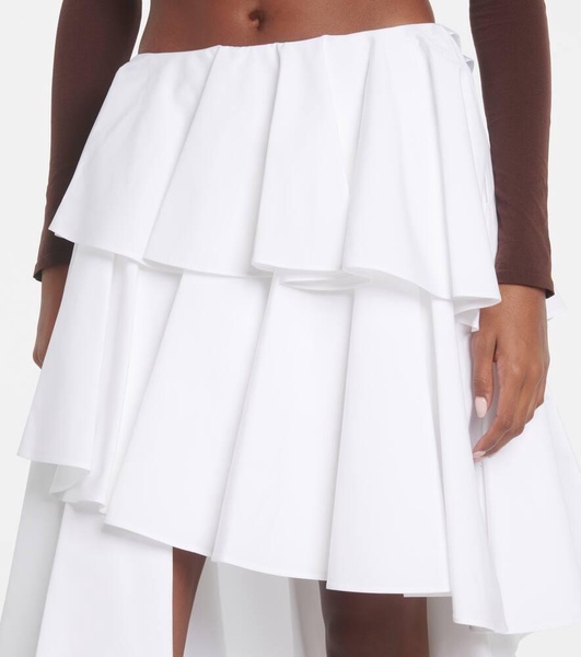 Spiral ruffled miniskirt