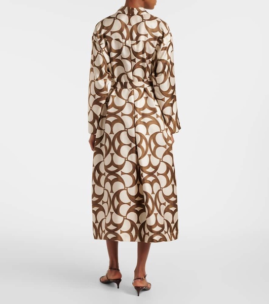 Ileana printed silk twill shirt dress