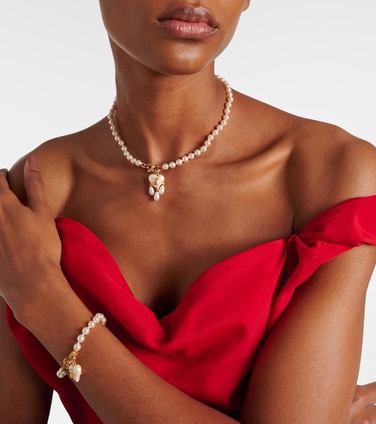 Sheryl faux pearl gold-plated necklace