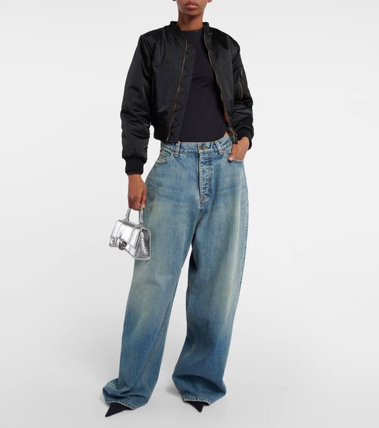 Shrunk cropped bomber jacket