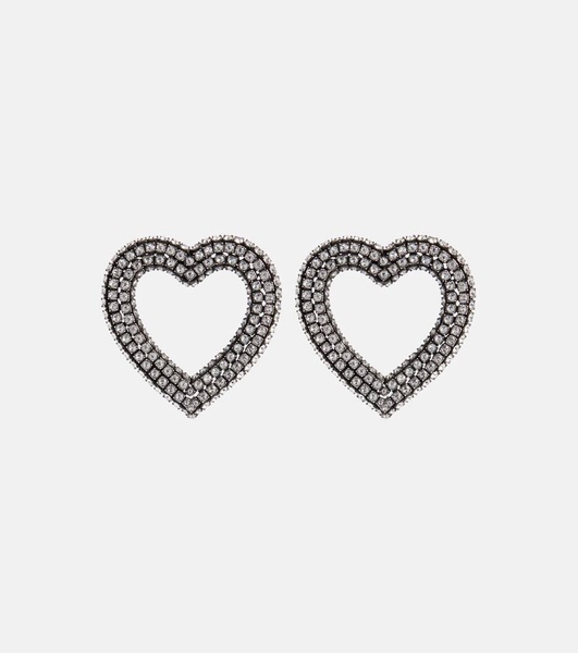 Embellished heart earrings