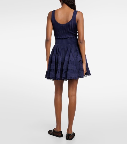 Ribbed-knit minidress