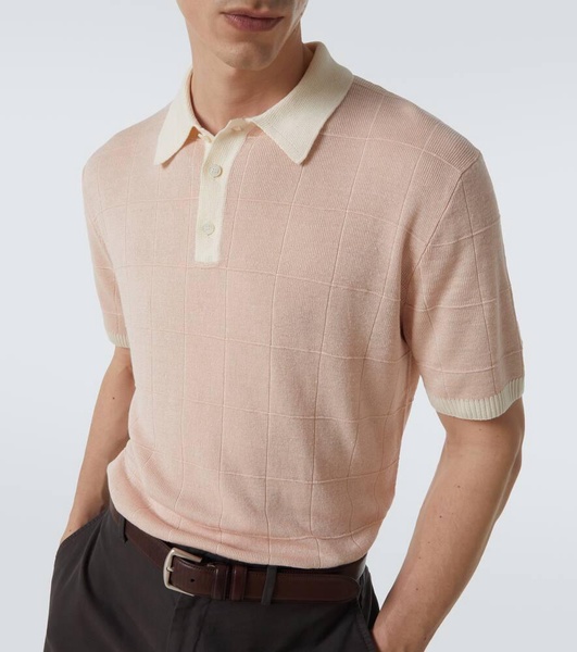 Linen and silk polo shirt