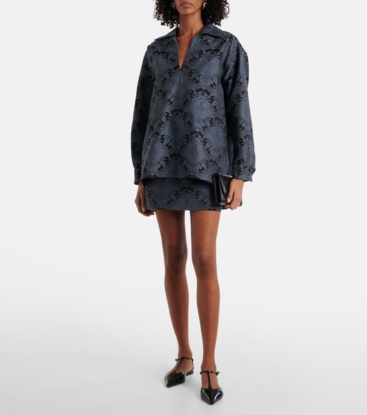 Anemone wool-blend jacquard shirt