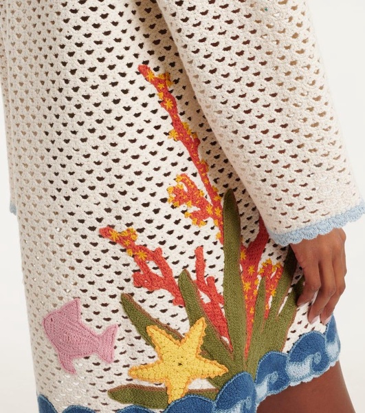 Splash crochet cotton mini dress