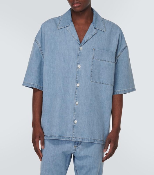Denim bowling shirt