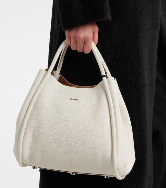 Marine Small leather tote bag
