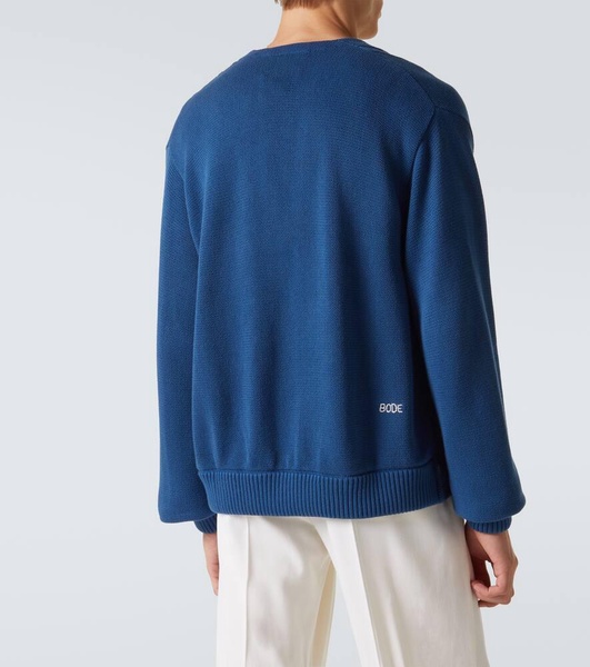 Double-breasted cotton cardigan