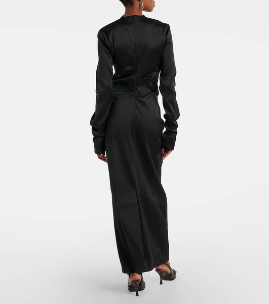 Draped twill gown