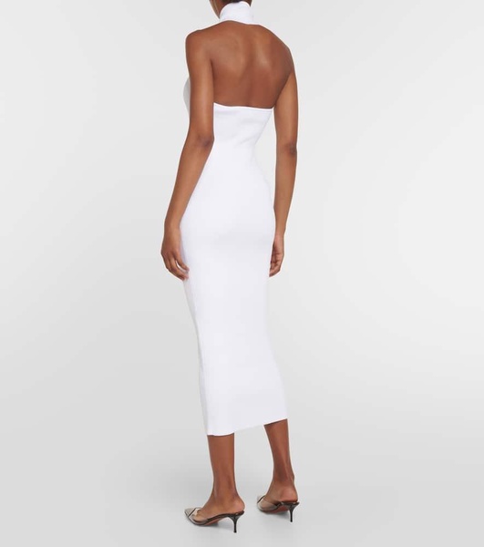 Halterneck bodycon midi dress