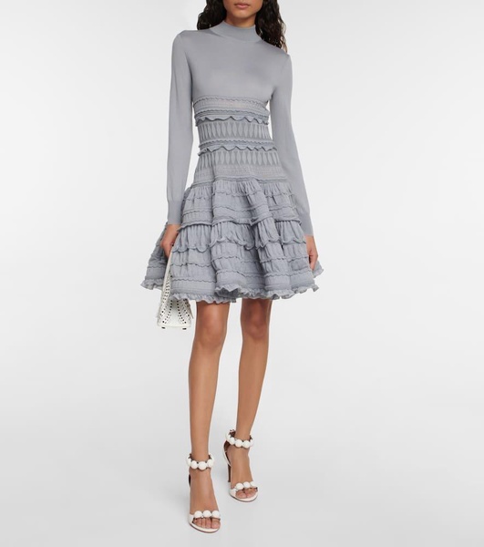 Crinoline virgin wool minidress