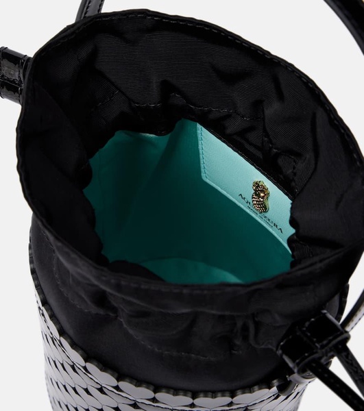 Amorouse leather-trimmed bucket bag