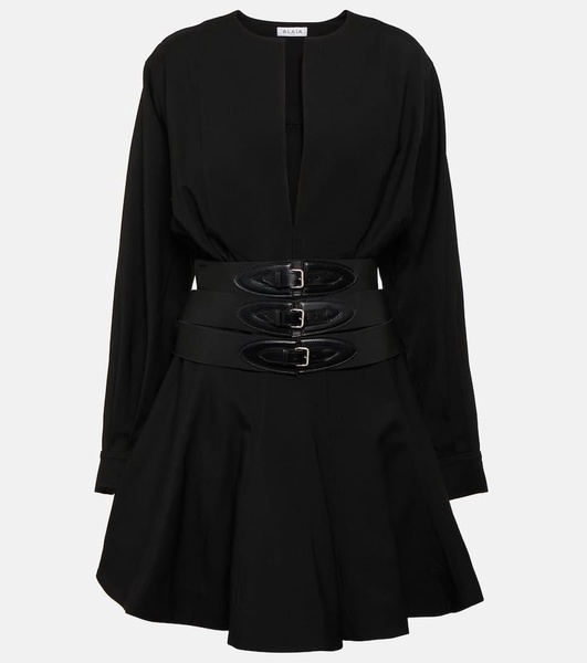 Belted wool minidress