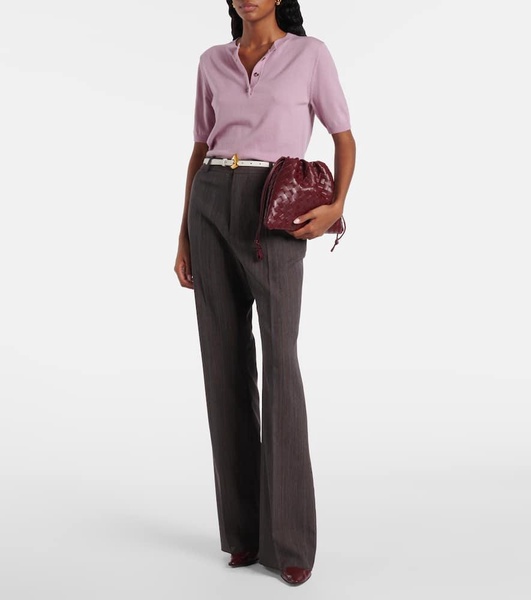 Intrecciato leather pouch