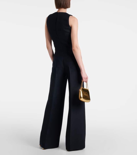 Chain-detail wool and silk jumpsuit