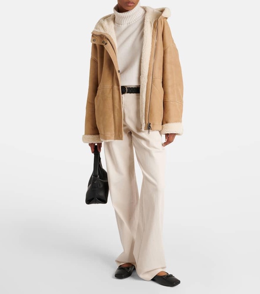 Monili shearling-lined leather mules