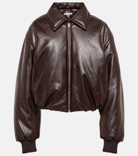Padded coated jersey bomber jacket