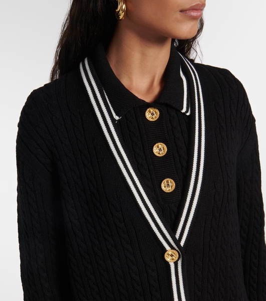 Cable-knit cotton cardigan