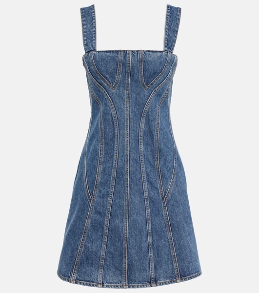 Bustier denim minidress
