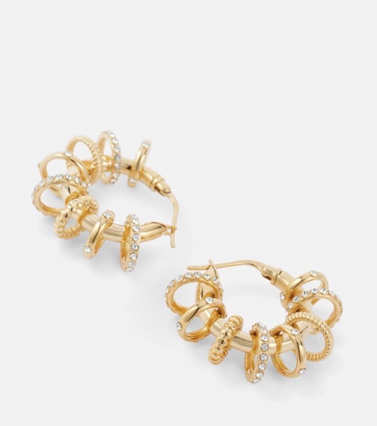 Multi Ring Small embellished hoop earrings