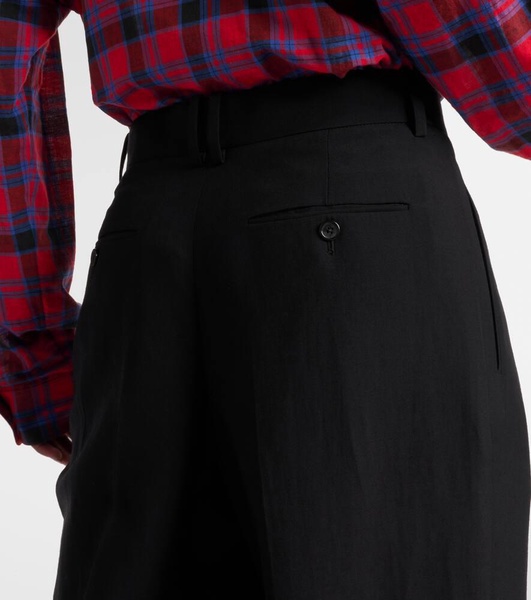 Lilas wool and linen-blend wide-leg pants