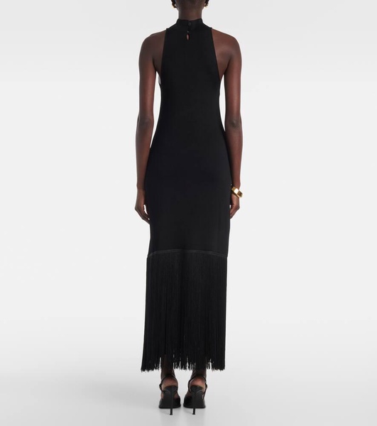 Cash fringed maxi dress