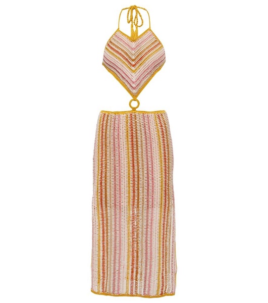 Ring halterneck crochet dress
