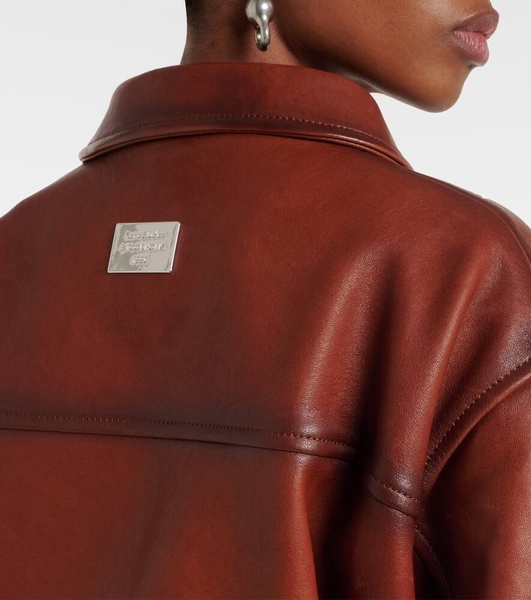 Leather bomber jacket 