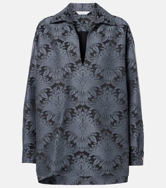 Anemone wool-blend jacquard shirt
