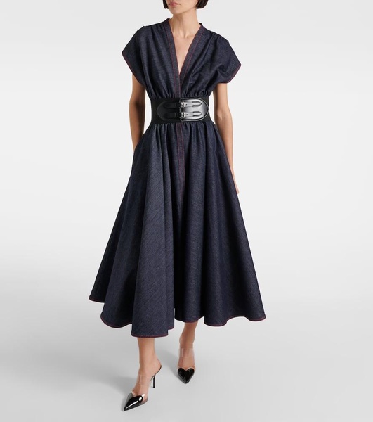 Denim midi dress