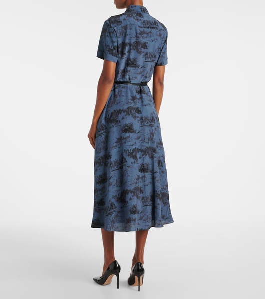 Kiera printed silk midi dress