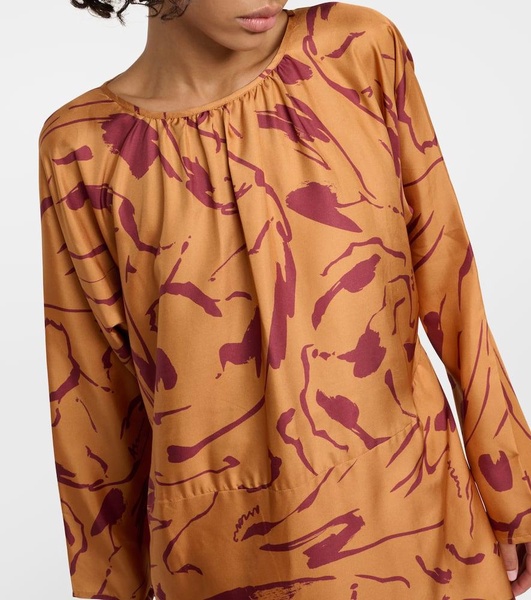 Valencia printed silk maxi dress