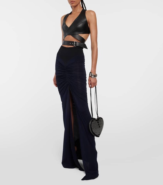 Leather crop top