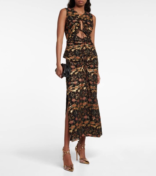 Nome floral silk satin top