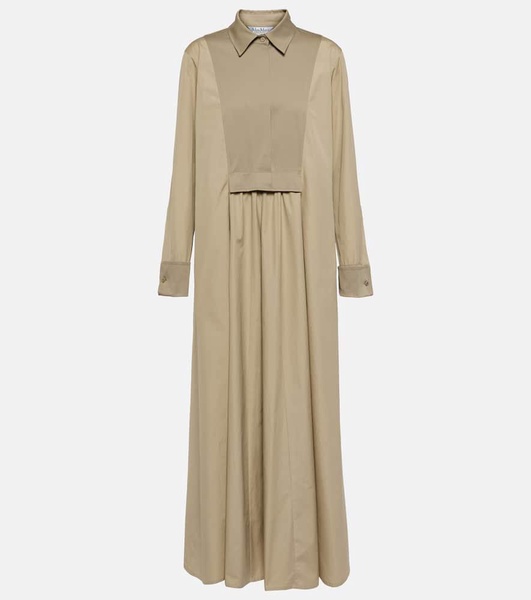 Pleated cotton maxi dress