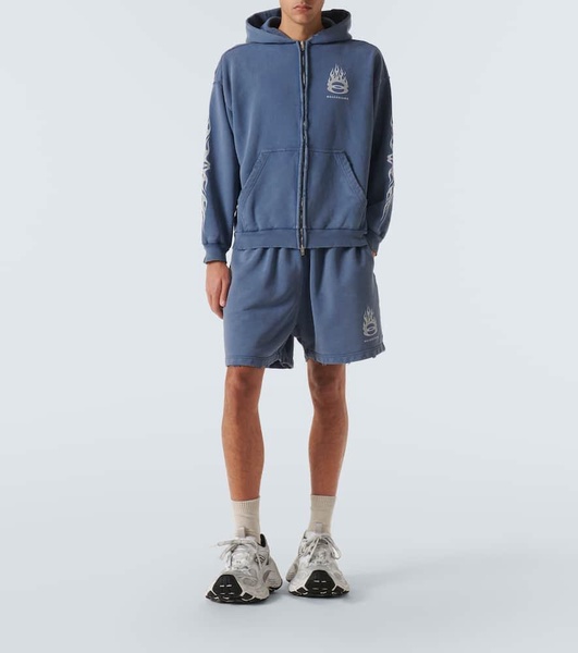 Burning Unity zip-up cotton hoodie