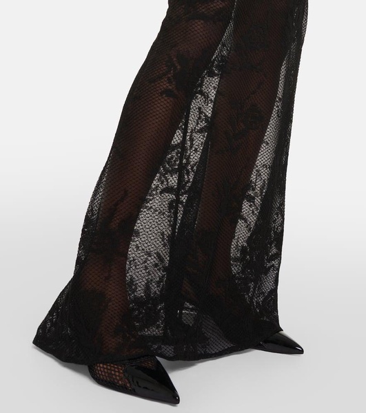 Floral mesh maxi skirt