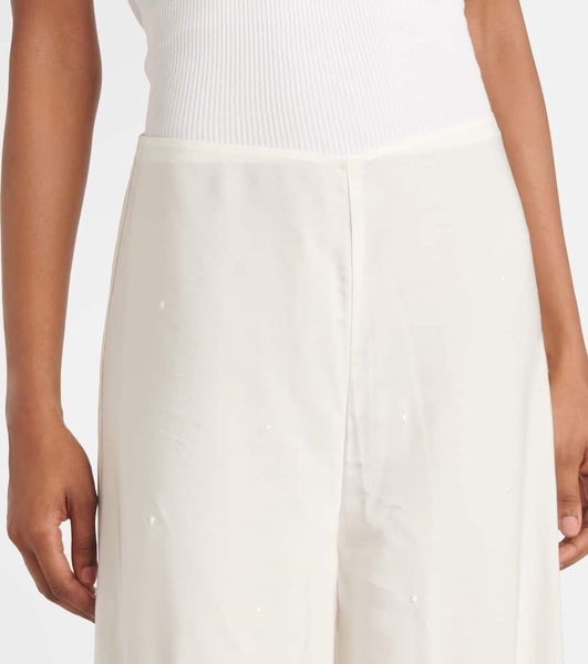 Fringed wide-leg pants