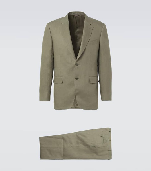 Double-breasted linen suit
