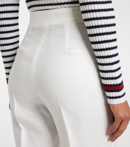 Aversa high-rise linen wide-leg pants