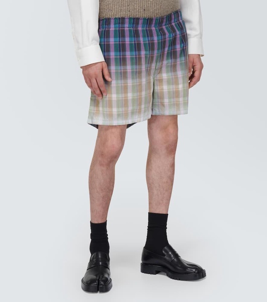 Checked cotton shorts