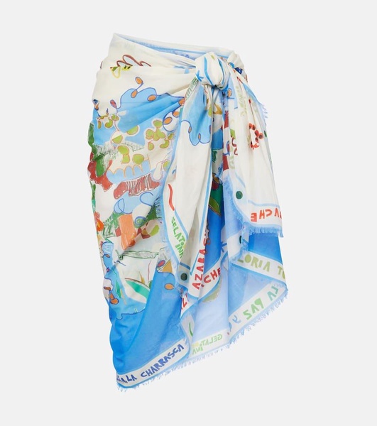 Nadia printed cotton beach cover-up