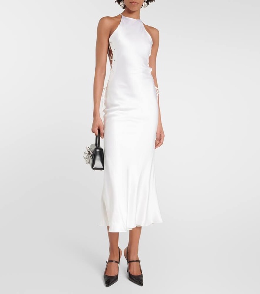 Silk-blend midi dress