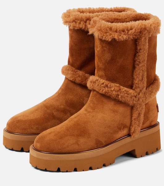 Teddi 20 shearling-trimmed suede boots